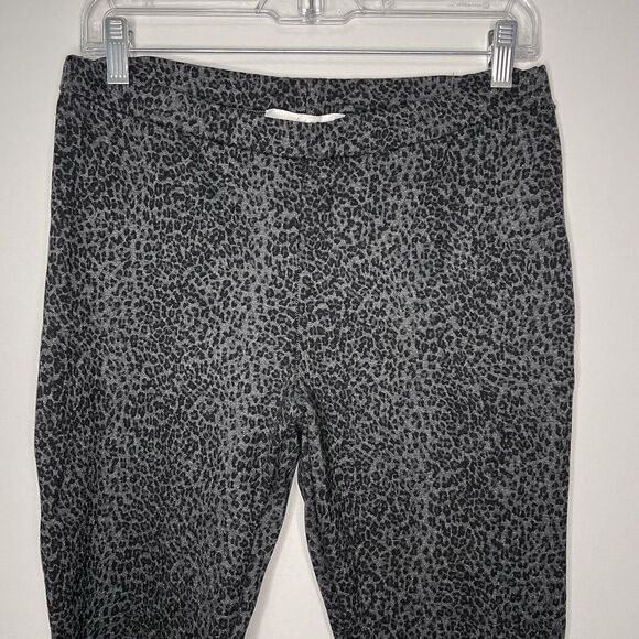 Joie Keena Women's Ponte Leopard Leggings In Caviar Charcoal Size Medium - Picture 4 of 9